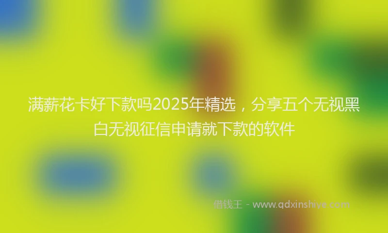 满薪花卡好下款吗2025年精选，分享五个无视黑白无视征信申请就下款的软件