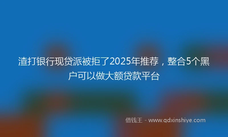 渣打银行现贷派被拒了2025年推荐，整合5个黑户可以做大额贷款平台