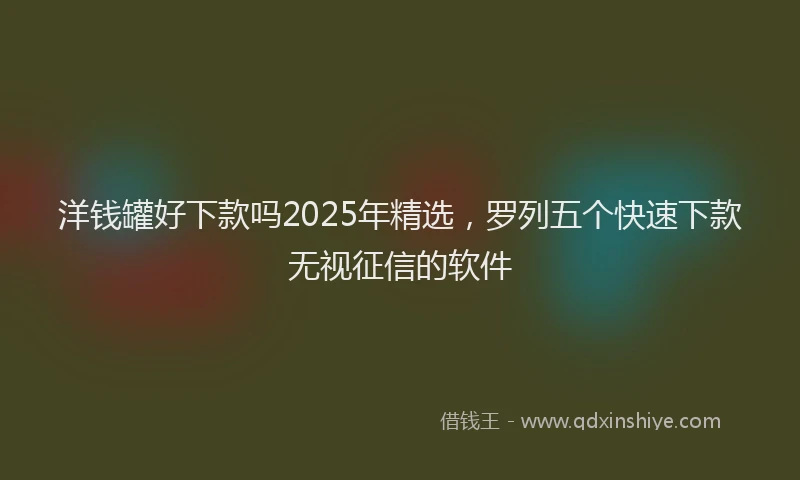 洋钱罐好下款吗2025年精选，罗列五个快速下款无视征信的软件