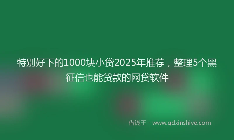 特别好下的1000块小贷2025年推荐，整理5个黑征信也能贷款的网贷软件