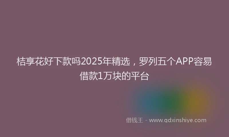 桔享花好下款吗2025年精选，罗列五个APP容易借款1万块的平台