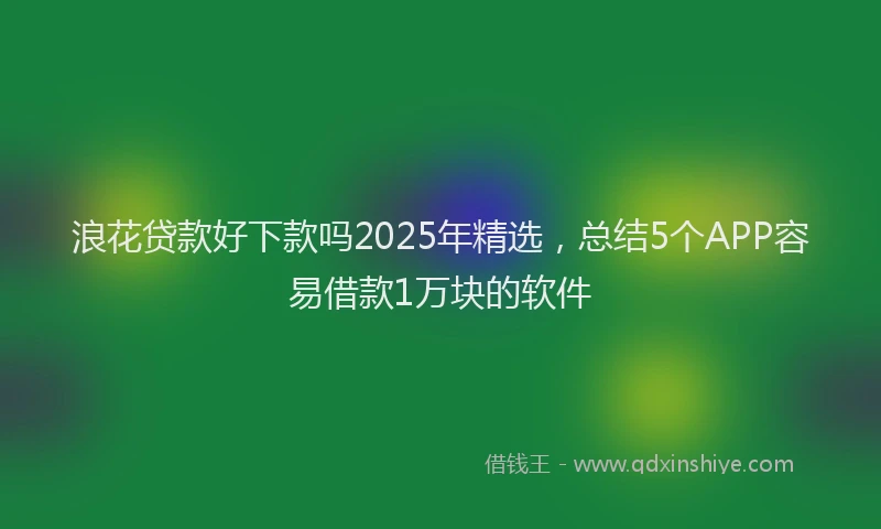 浪花贷款好下款吗2025年精选，总结5个APP容易借款1万块的软件