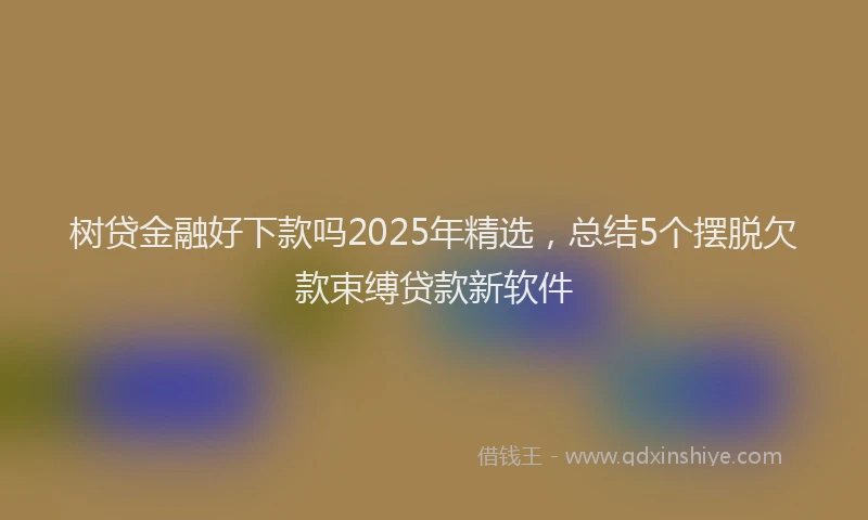 树贷金融好下款吗2025年精选，总结5个摆脱欠款束缚贷款新软件