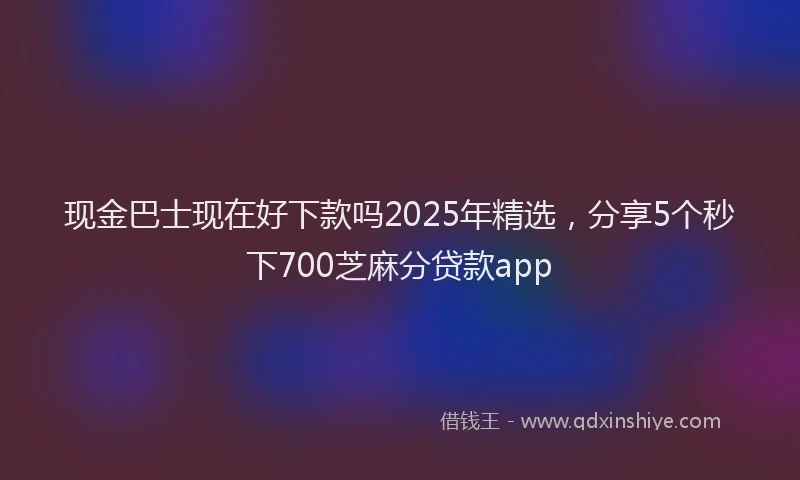 现金巴士现在好下款吗2025年精选，分享5个秒下700芝麻分贷款app