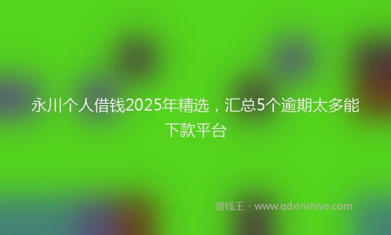 永川个人借钱2025年精选，汇总5个逾期太多能下款平台