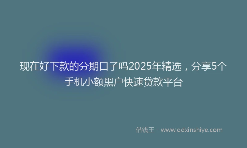 现在好下款的分期口子吗2025年精选，分享5个手机小额黑户快速贷款平台