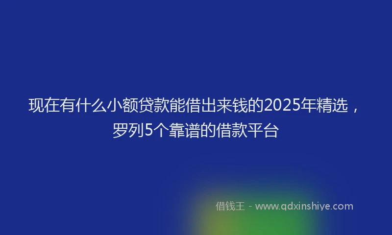 现在有什么小额贷款能借出来钱的2025年精选，罗列5个靠谱的借款平台