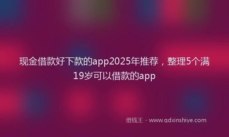 现金借款好下款的app2025年推荐，整理5个满19岁可以借款的app