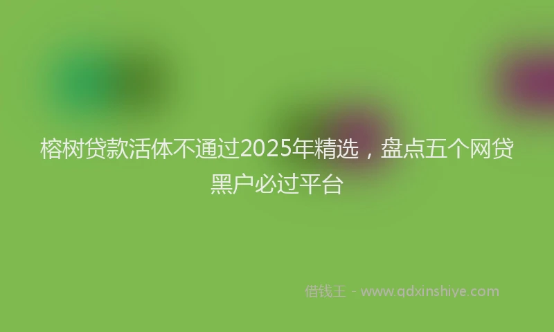榕树贷款活体不通过2025年精选，盘点五个网贷黑户必过平台
