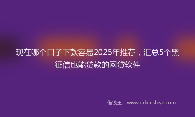 现在哪个口子下款容易2025年推荐，汇总5个黑征信也能贷款的网贷软件
