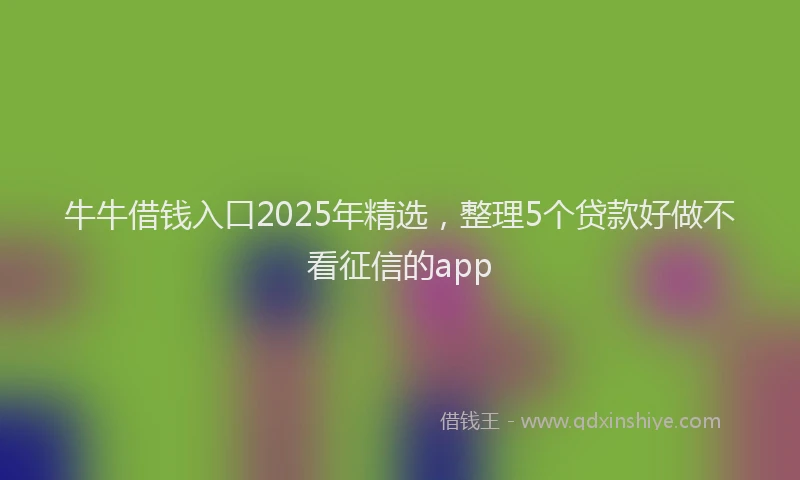 牛牛借钱入口2025年精选，整理5个贷款好做不看征信的app