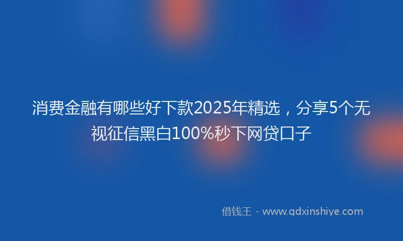 消费金融有哪些好下款2025年精选，分享5个无视征信黑白100%秒下网贷口子