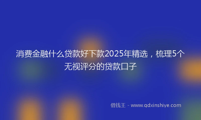 消费金融什么贷款好下款2025年精选，梳理5个无视评分的贷款口子