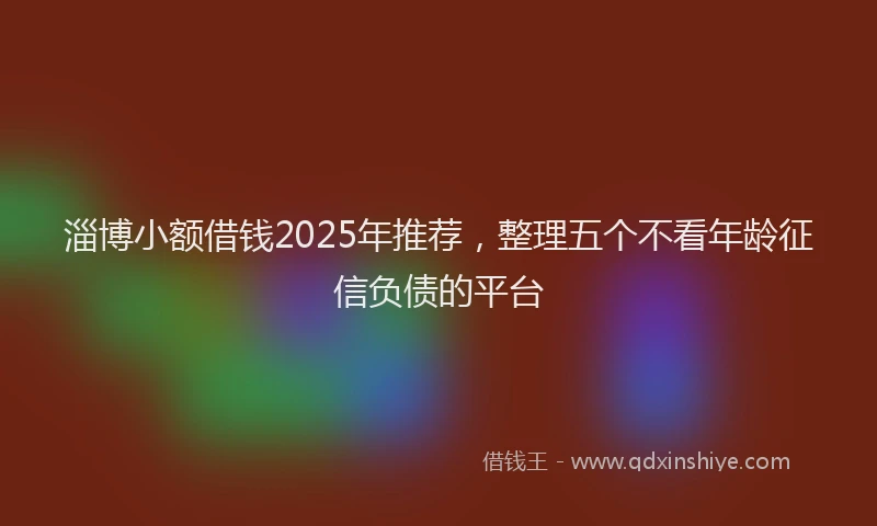 淄博小额借钱2025年推荐，整理五个不看年龄征信负债的平台