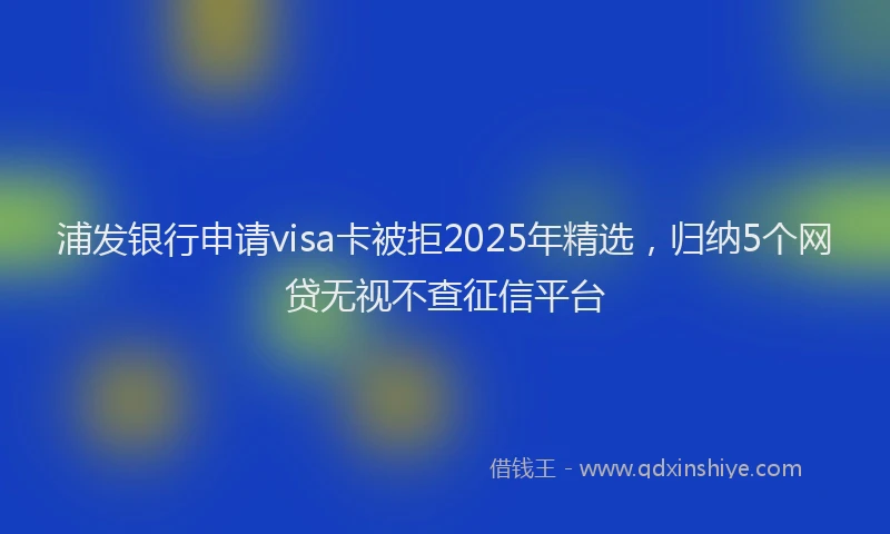 浦发银行申请visa卡被拒2025年精选，归纳5个网贷无视不查征信平台