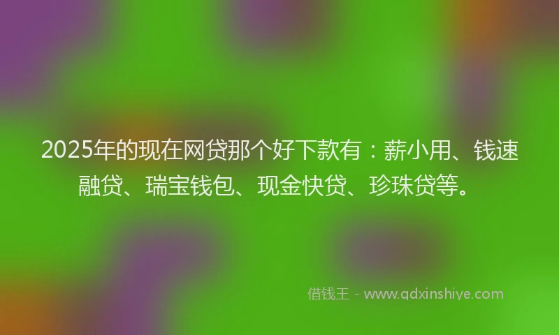 2025年的现在网贷那个好下款有：薪小用、钱速融贷、瑞宝钱包、现金快贷、珍珠贷等。