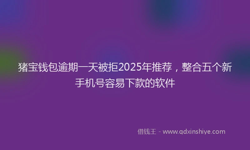 猪宝钱包逾期一天被拒2025年推荐，整合五个新手机号容易下款的软件