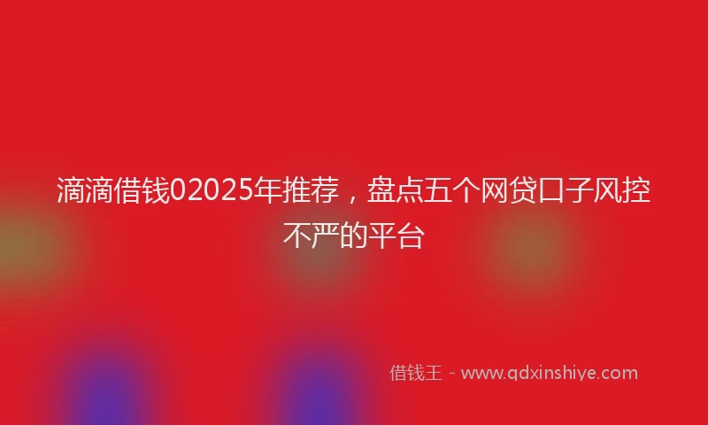 滴滴借钱02025年推荐，盘点五个网贷口子风控不严的平台