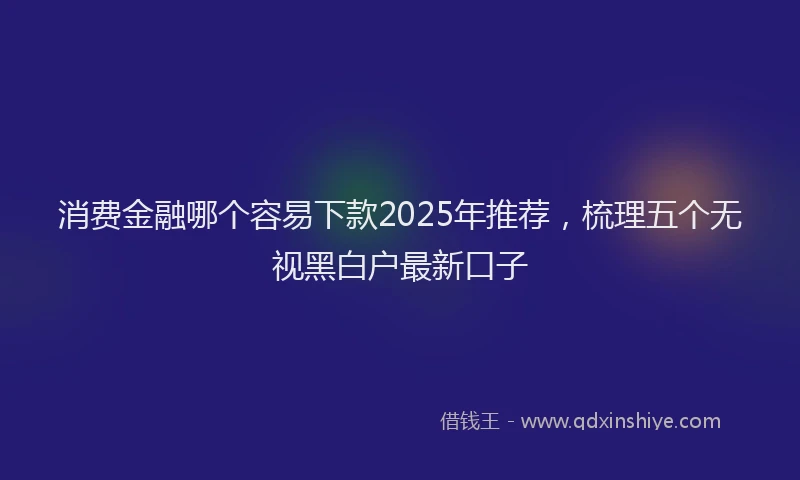 消费金融哪个容易下款2025年推荐，梳理五个无视黑白户最新口子