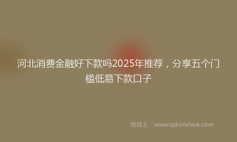 河北消费金融好下款吗2025年推荐，分享五个门槛低易下款口子