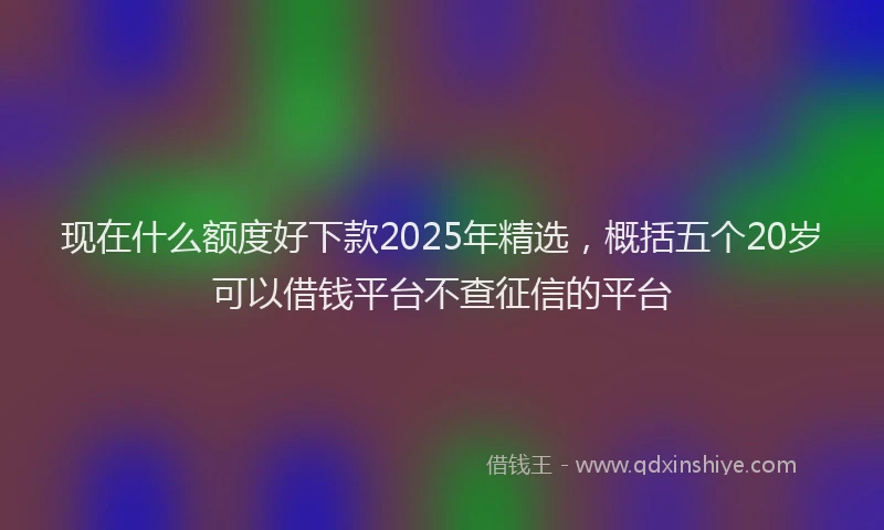 现在什么额度好下款2025年精选，概括五个20岁可以借钱平台不查征信的平台