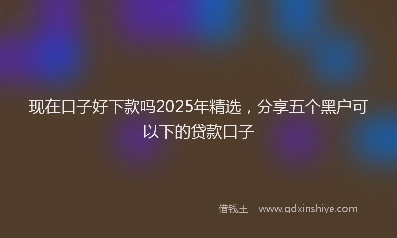 现在口子好下款吗2025年精选，分享五个黑户可以下的贷款口子
