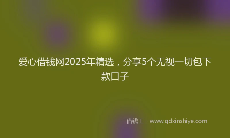 爱心借钱网2025年精选，分享5个无视一切包下款口子