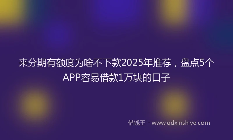 来分期有额度为啥不下款2025年推荐，盘点5个APP容易借款1万块的口子