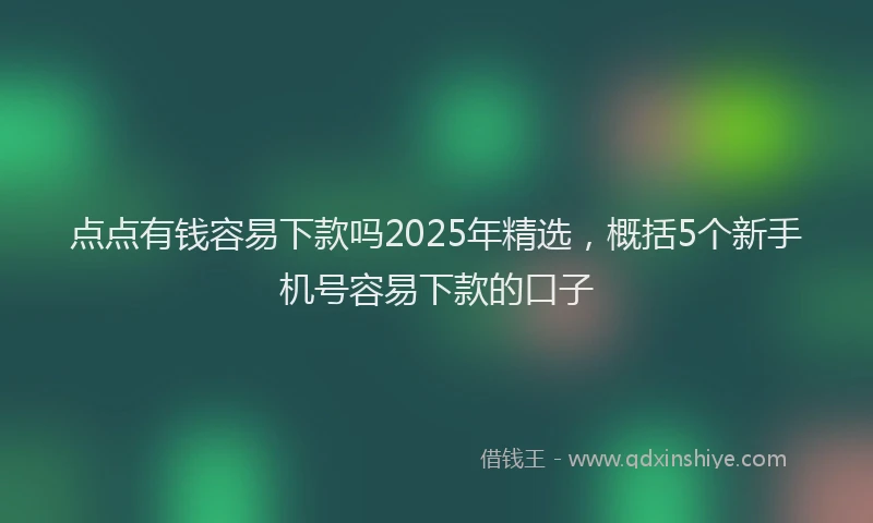 点点有钱容易下款吗2025年精选，概括5个新手机号容易下款的口子