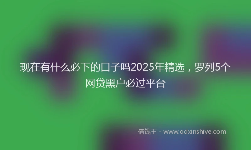 现在有什么必下的口子吗2025年精选，罗列5个网贷黑户必过平台