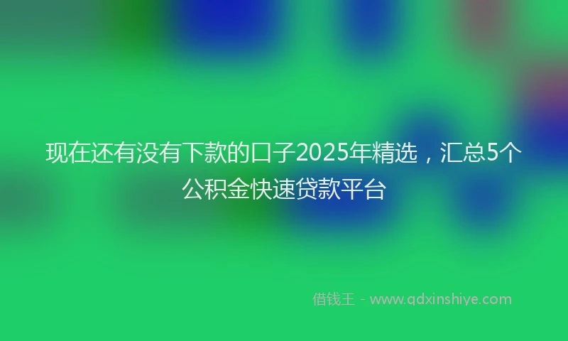 现在还有没有下款的口子2025年精选，汇总5个公积金快速贷款平台