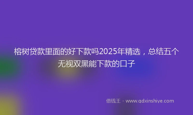 榕树贷款里面的好下款吗2025年精选，总结五个无视双黑能下款的口子