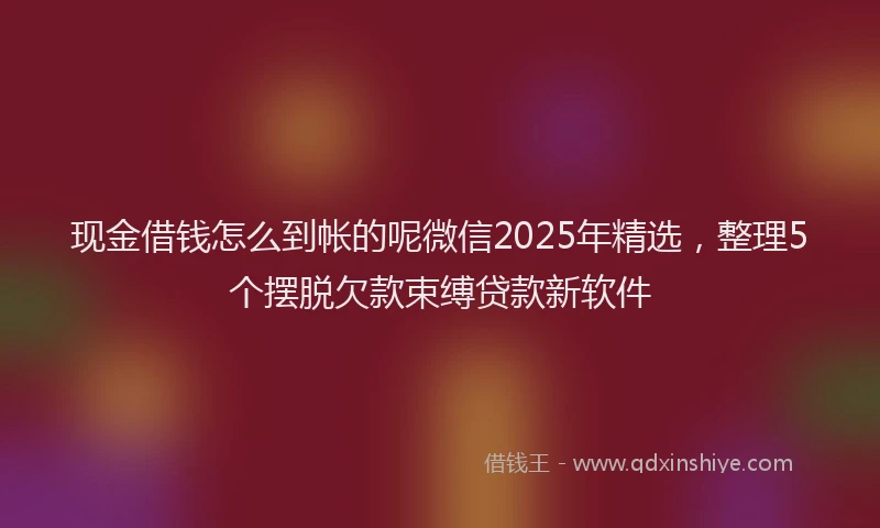 现金借钱怎么到帐的呢微信2025年精选，整理5个摆脱欠款束缚贷款新软件