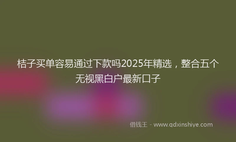 桔子买单容易通过下款吗2025年精选，整合五个无视黑白户最新口子