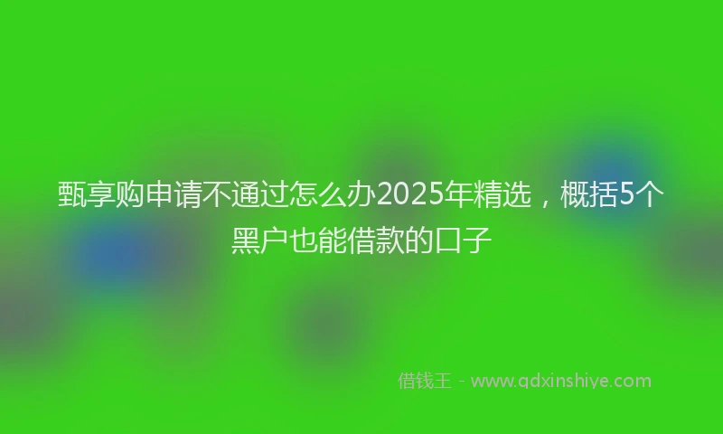 甄享购申请不通过怎么办2025年精选，概括5个黑户也能借款的口子
