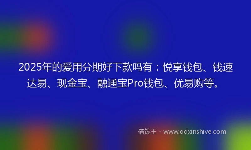 2025年的爱用分期好下款吗有：悦享钱包、钱速达易、现金宝、融通宝Pro钱包、优易购等。