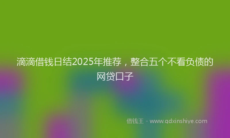 滴滴借钱日结2025年推荐，整合五个不看负债的网贷口子