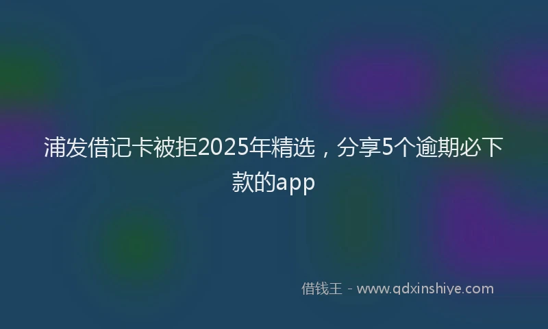 浦发借记卡被拒2025年精选，分享5个逾期必下款的app