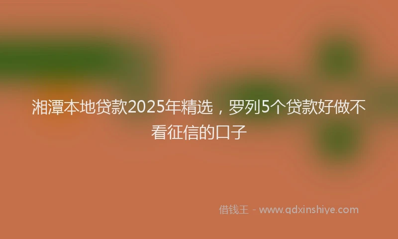 湘潭本地贷款2025年精选，罗列5个贷款好做不看征信的口子