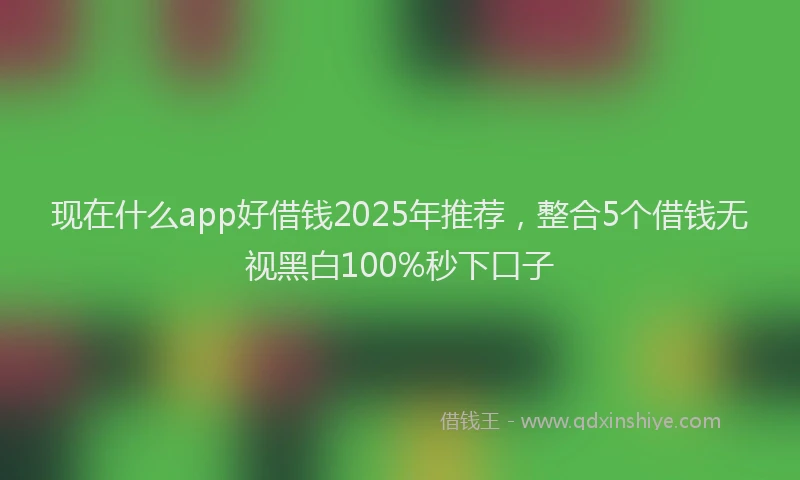 现在什么app好借钱2025年推荐，整合5个借钱无视黑白100%秒下口子