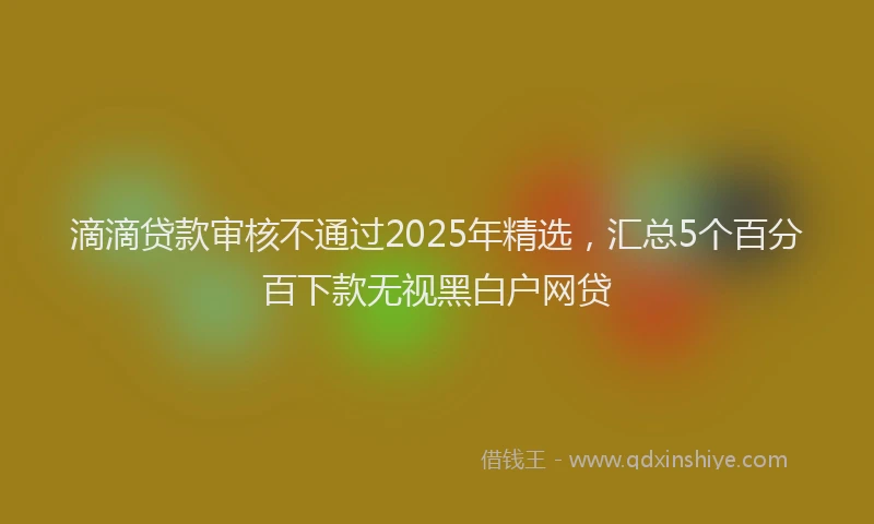 滴滴贷款审核不通过2025年精选，汇总5个百分百下款无视黑白户网贷