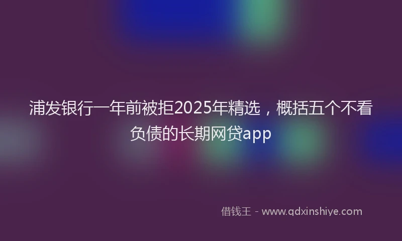 浦发银行一年前被拒2025年精选，概括五个不看负债的长期网贷app