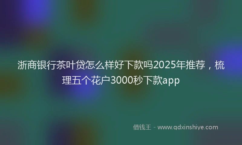 浙商银行茶叶贷怎么样好下款吗2025年推荐，梳理五个花户3000秒下款app