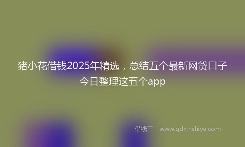 猪小花借钱2025年精选，总结五个最新网贷口子今日整理这五个app