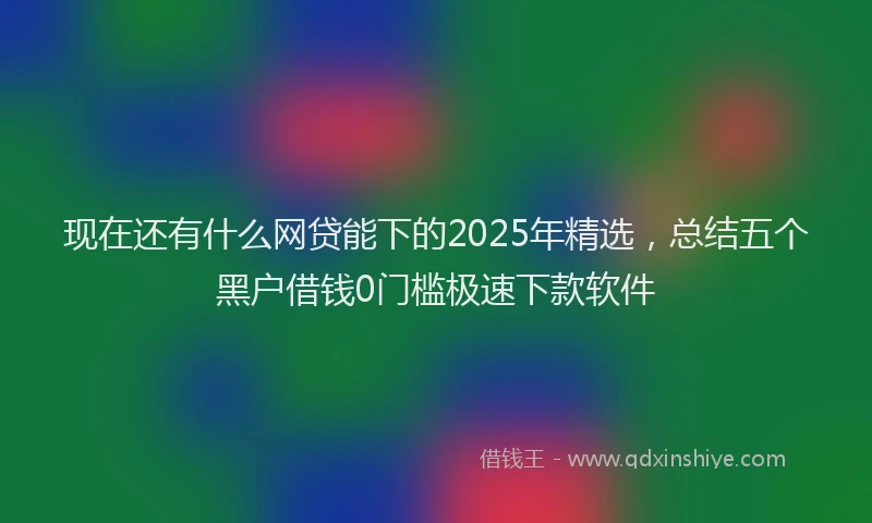 现在还有什么网贷能下的2025年精选，总结五个黑户借钱0门槛极速下款软件