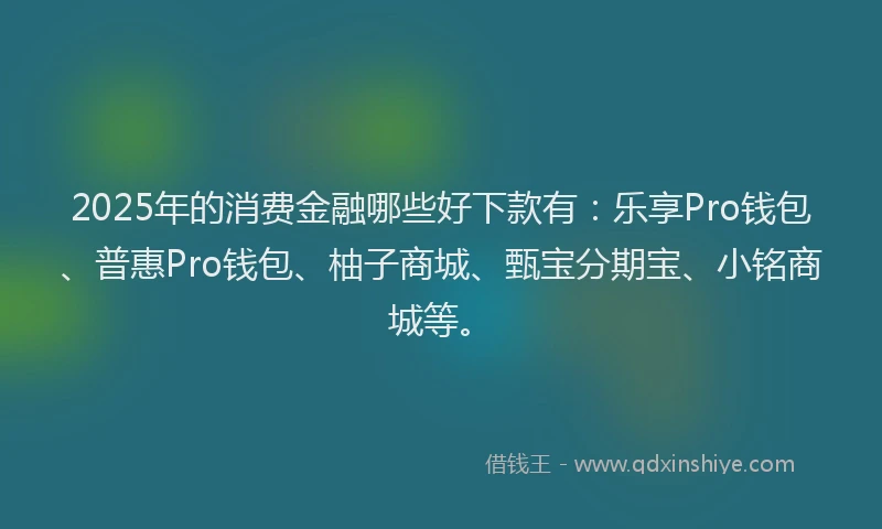 2025年的消费金融哪些好下款有：乐享Pro钱包、普惠Pro钱包、柚子商城、甄宝分期宝、小铭商城等。