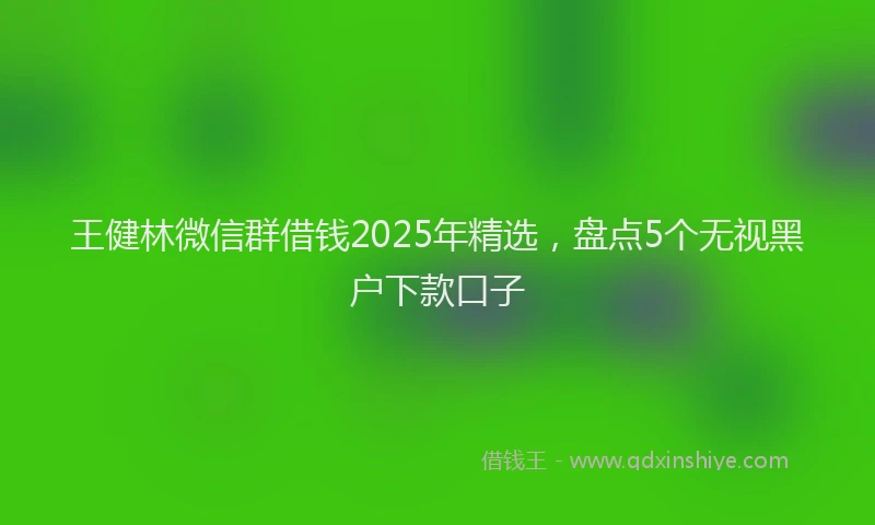 王健林微信群借钱2025年精选，盘点5个无视黑户下款口子