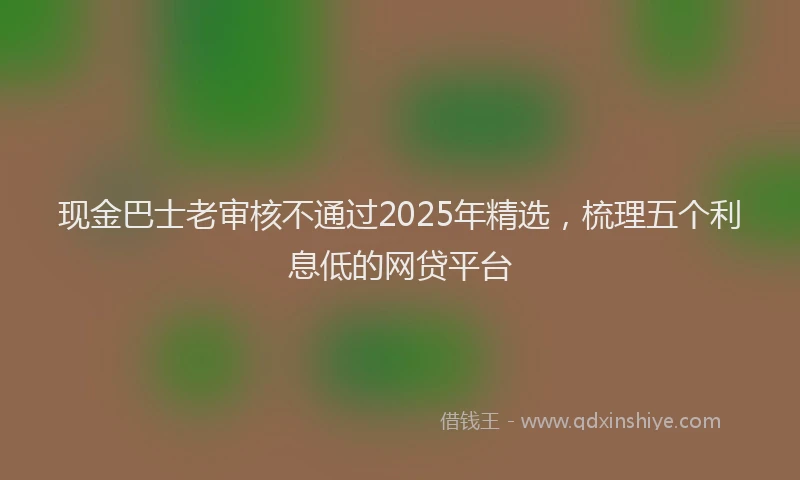 现金巴士老审核不通过2025年精选，梳理五个利息低的网贷平台