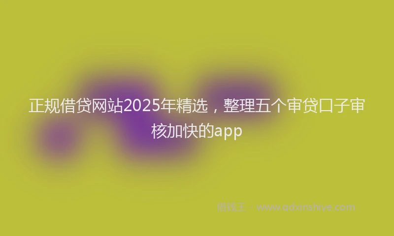 正规借贷网站2025年精选，整理五个审贷口子审核加快的app