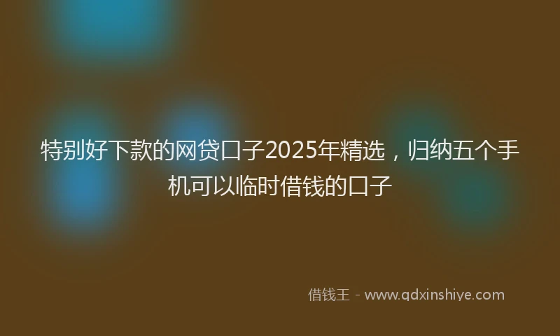 特别好下款的网贷口子2025年精选，归纳五个手机可以临时借钱的口子